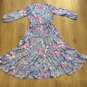 Lilly Pulitzer Cori Stretch Midi Shirtdress in Multi Pop Up Got Your Back - 8